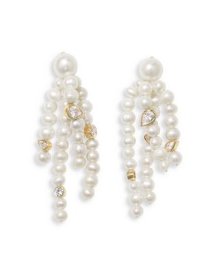 Completedworks - Embellished Cultured Freshwater Pearl Drop Earrings