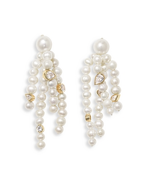 Completedworks Embellished Cultured Freshwater Pearl Drop Earrings In Metallic