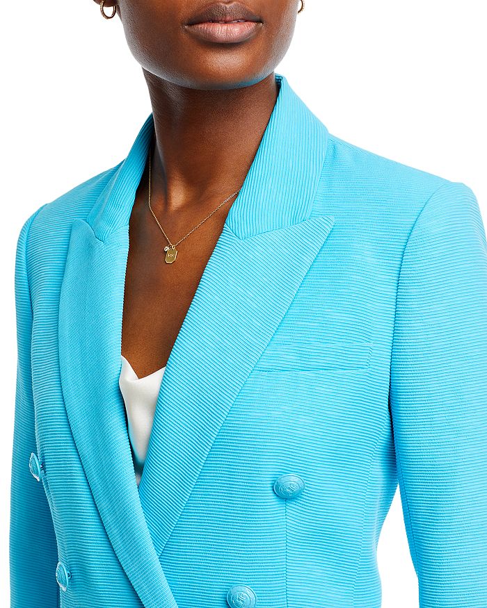 Shop L Agence L'agence Kenzie Double Breasted Blazer In Blue Atoll