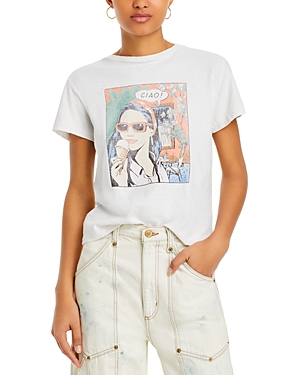 Shop Re/done Ciao Classic Tee In Vintage White