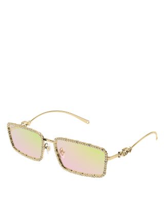 Gucci - Bling Bling Strass Rectangular Sunglasses, 58mm