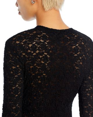 Puckered Lace Long Sleeve Top - Exclusive