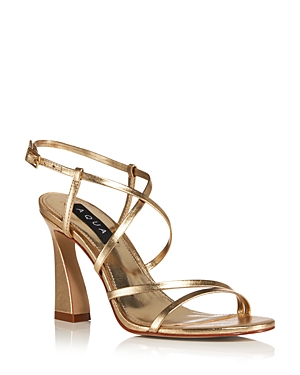 Shop Aqua Women's Jem Strappy High Heel Sandals - 100% Exclusive In Gold Metallic