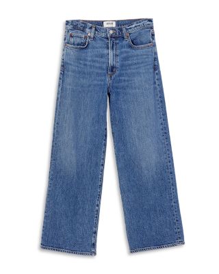 Harper Mid Rise Wide Ankle Jeans in Moor