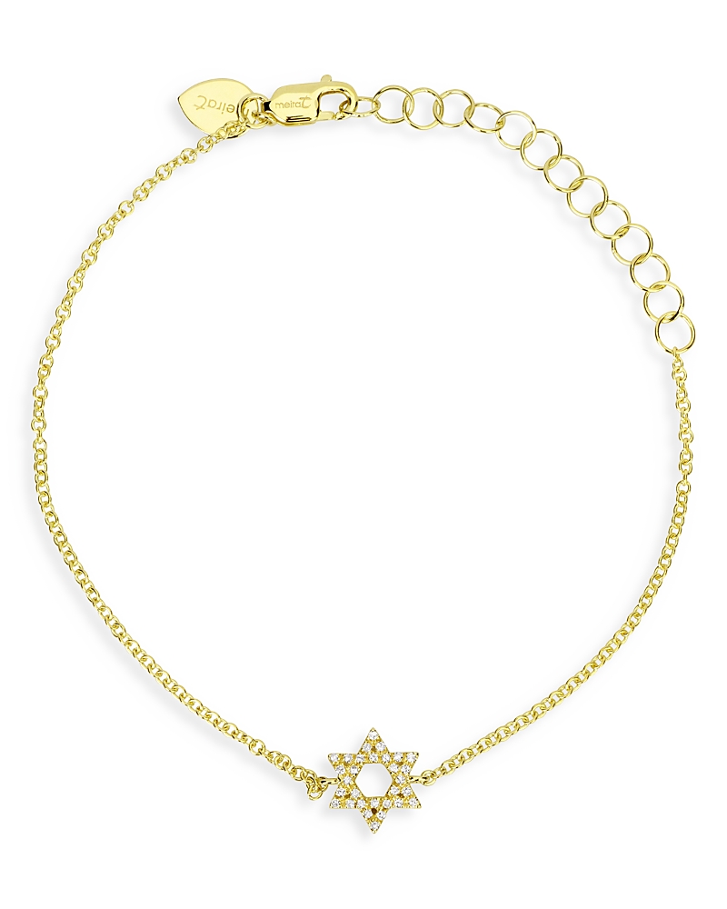 Meira T 14k Gold Diamond Star Of David Chain Link Bracelet In Gold
