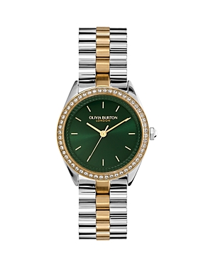 Olivia Burton Sports Luxe Watch, 34mm In Green/two-tone