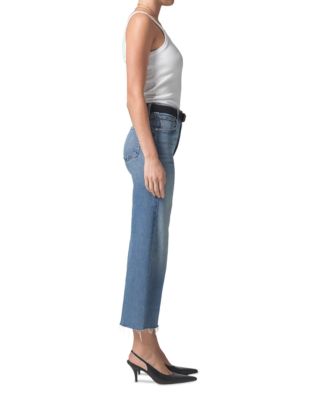 Cropped Wide Leg Jeans in Blue