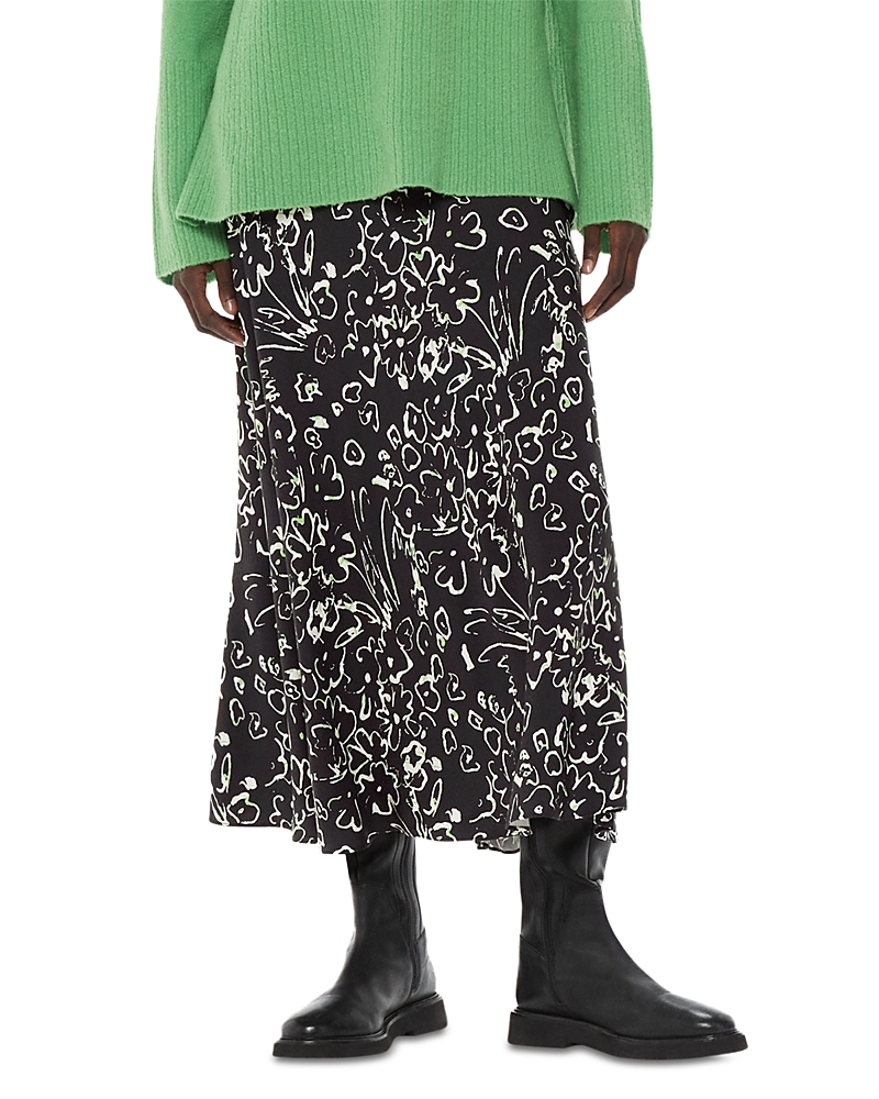 Whistles Scribble Bouquet Bias Cut Skirt