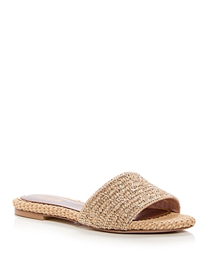 Gedebe Womens Woven Slip On Slide Sandals In Natural