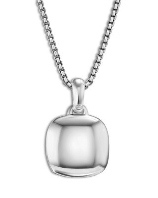 Sterling Silver Sculptured Cable Square Locket Pendant