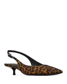 Leopard Print Pointy Toe Thick Ankle Strap Buckle Flats