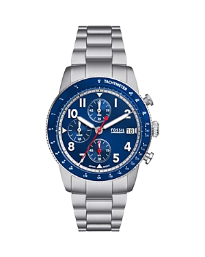 Shop Fossil Sport Tourer Chronograph, 42mm In Blue/silver