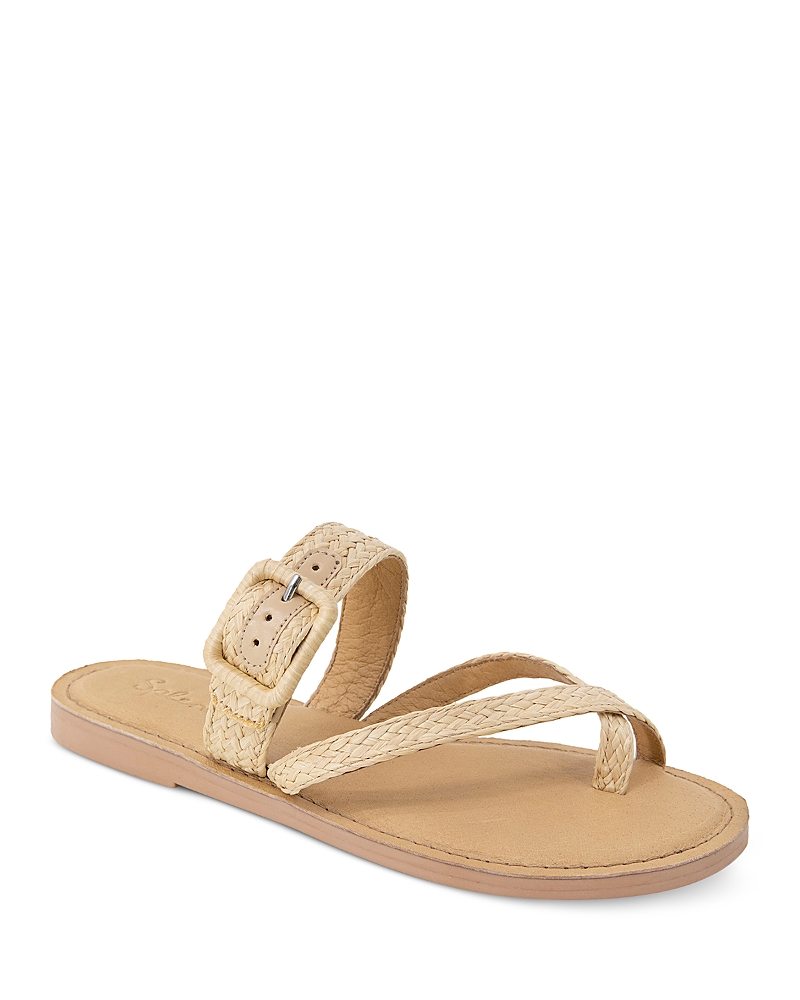 Splendid Women's Sutton Faux Raffia Strap Thong Sandals In Natural