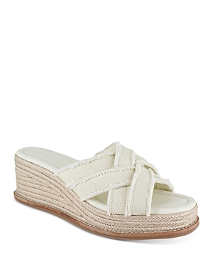 Shop Splendid Women's Delliny Slip On Woven Espadrille Wedge Sandals In Linen