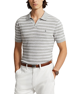 Polo Ralph Lauren Textured Open Placket Polo Sweater In Andover Heather Combo