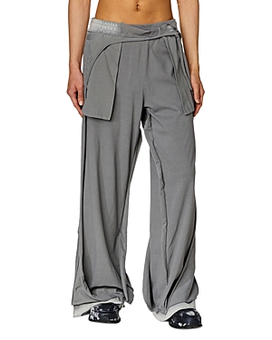 Shop Diesel P-topahoop-n1 Cotton Jersey Regular Fit Track Pants In Dove Gray
