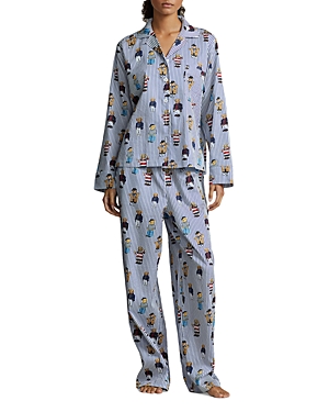 Shop Polo Ralph Lauren Madison Printed Pajama Set In Nautical Bear