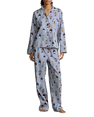 Polo Ralph Lauren Bear Woven Pajama Set In Nautical Bear