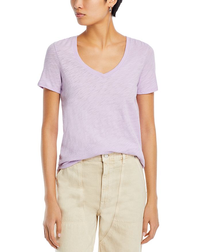 Shop Atm Anthony Thomas Melillo Short Sleeve V-neck Tee In Pale Orchid