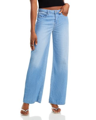 L'AGENCE Alicent High Rise Sneaker Wide Leg Jeans in Havana