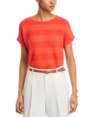T Tahari - Striped Extended Sleeve Top