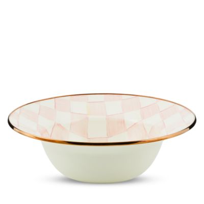MacKenzie-Childs - Rosy Check Enamel Serving Bowl