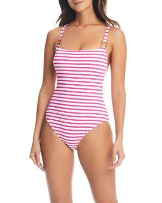 Bleu Rod Beattie - Striped Scoop Neck Underwire One Piece Swimsuit