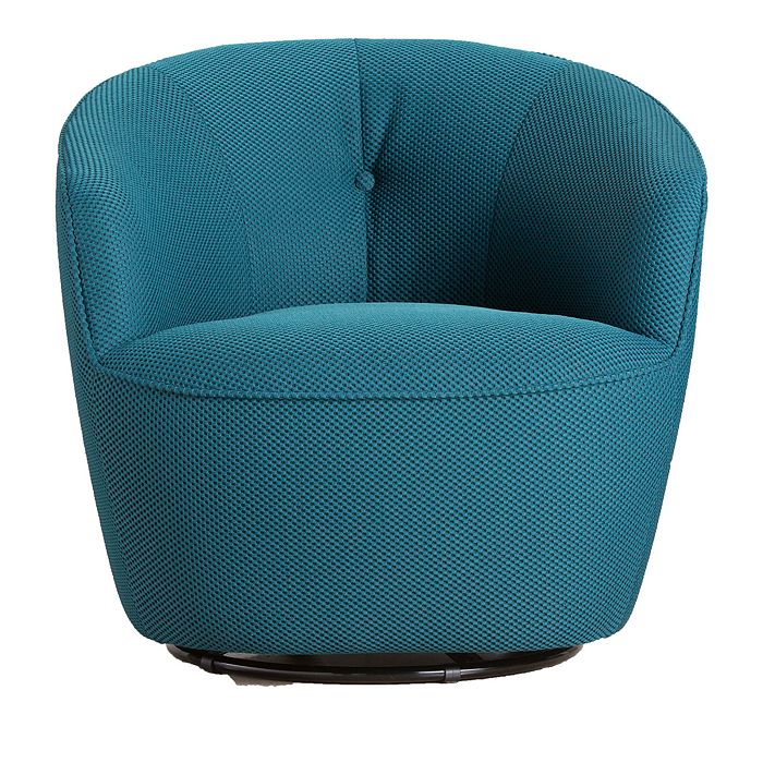 Shop Giuseppe Nicoletti Maglia Swivel Chair In Texture 3d-8349-1 Petrolio