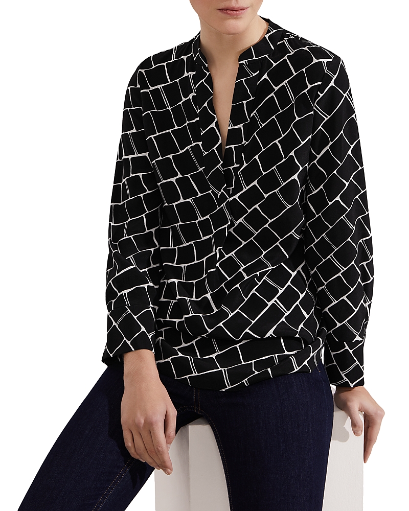 Hobbs London Maeva Split Neck Blouse