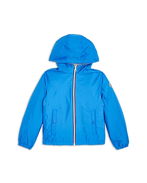 Shop Moncler Boys' New Urville Hooded Rain Jacket - Little Kid In Bright Blue