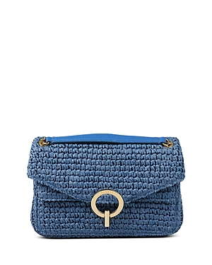 Shop Sandro Yza Straw Handbag In Blue