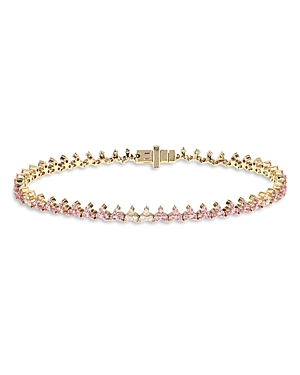 Shop Adina Reyter 14k Yellow Gold Pink Sapphire & Diamond Tennis Bracelet