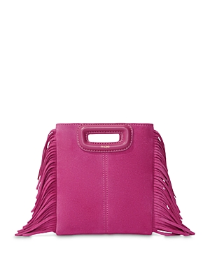 Shop Maje M Mini Bag In Dark Pink