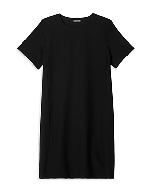 Eileen Fisher Organic Linen Dolman Sleeve Dress In Black