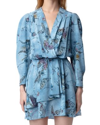 【関税 送料無料】ZADIG & VOLTAIRE シルク フレアワンピース Zadig & Voltaire Rogers Silk Butterfly Print Dress