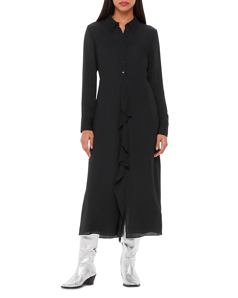 Whistles Lea Ruffle Front Maxi Dress
