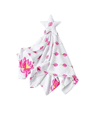 Malabar Baby Silky Soft Lovey Security Blanket With Top Plush Toy, Lotus In Lotus (pink & White)