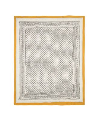 Unisex Handmade Block-Printed Cotton Crib Quilt - Baby, Little Kid, Big Kid