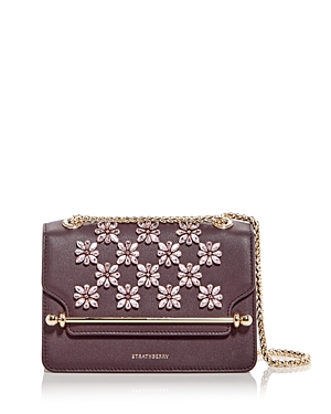 Strathberry Floral Embellished East West Mini Convertible Crossbody In Brown
