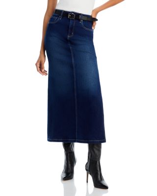 AQUA - Denim Midi Skirt - Exclusive