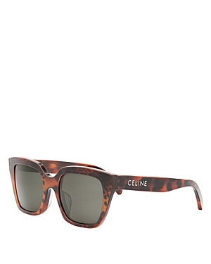Shop Celine Monochroms Geometric Sunglasses, 56mm In Red/gray Solid