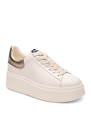 Shop Ash Women's Moby Lace Up Low Top Platform Sneakers In Gardenia/gold