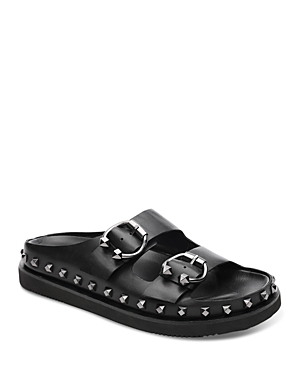 Shop Ash Women's Ulla Slip On Studded Buckled Slide Sandals In Black