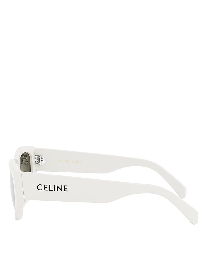 Shop Celine Monochroms Cat Eye Sunglasses, 55mm In White/gray Solid