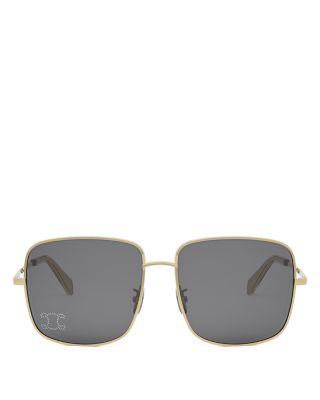 Rhinestone Triomphe Square Sunglasses, 59mm