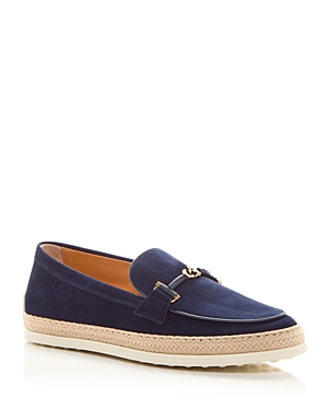 Shop Tod's Women's Espadrille Driver Loafers In Navy