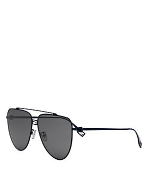 Fendi Baguette Mirrored Pilot Sunglasses, 59mm In Gray
