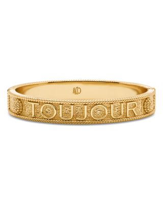 L'Amour Toujour Hinged Bangle Bracelet in 18K Gold Plated