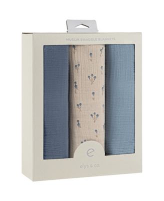 Ely's & Co. - Unisex Cotton Muslin Swaddle Blanket 3 Pack - Baby
