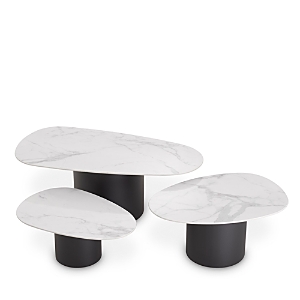Shop Eichholtz Zane Coffee Table, Set Of 3 In White Ceramic Marble